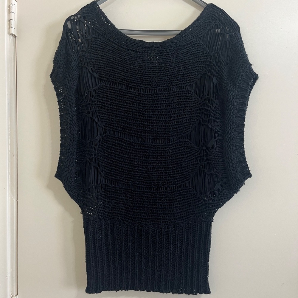 Puff & Bear Women Crochet Sweater Small Fairy Grunge Whimsigoth Indie Festival.